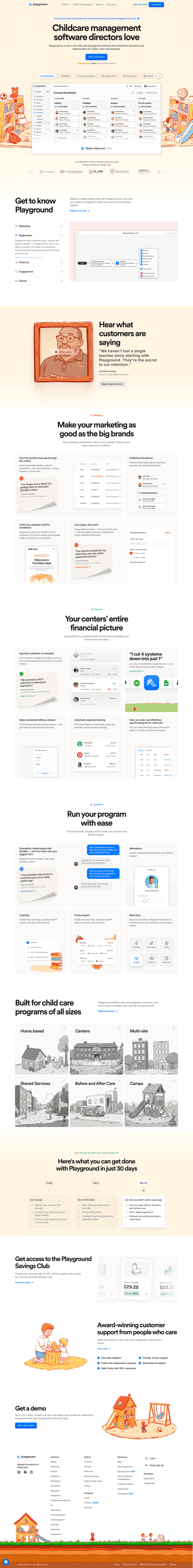 Playground landing page website preview