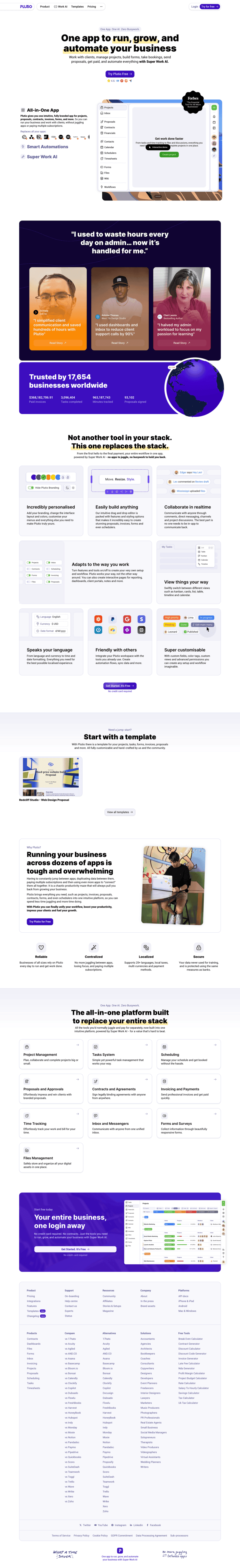 Plutio landing page website preview