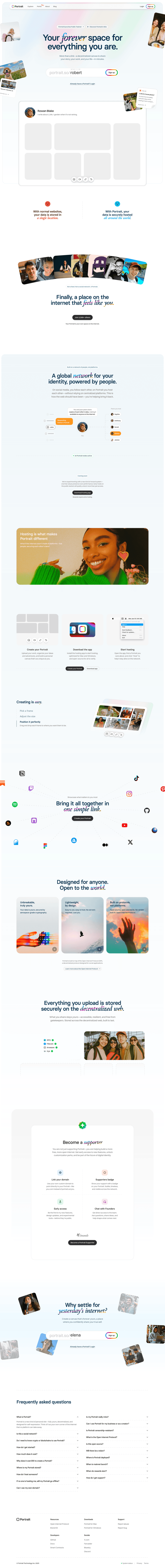 Portrait landing page website preview
