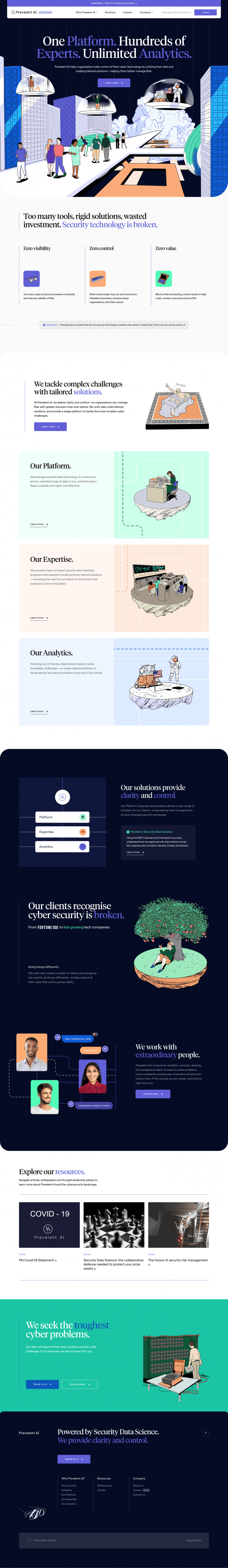 Prevalent AI landing page website preview