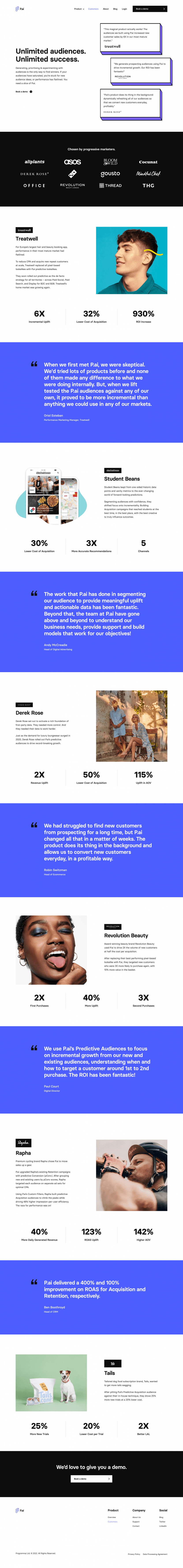 Programmai testimonials website preview