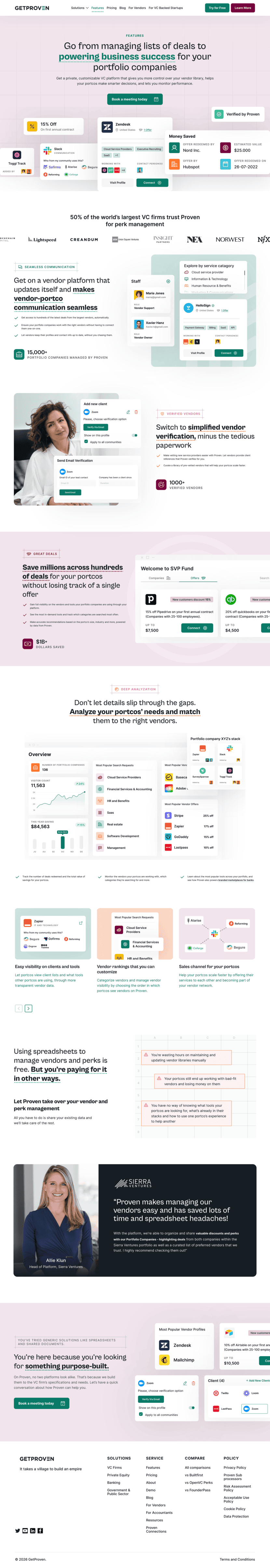 Proven features website preview