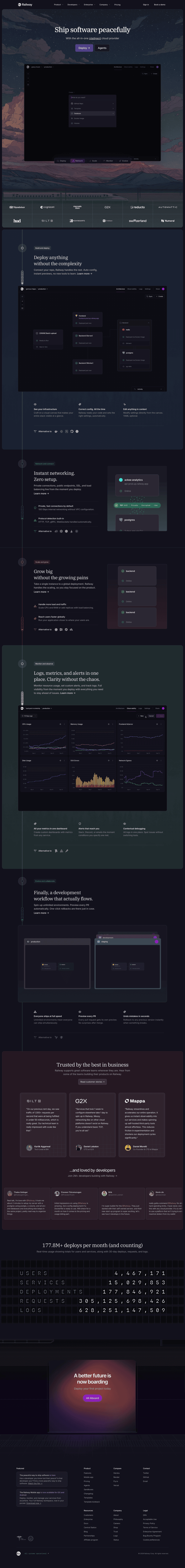 Railway landing page full-page website screenshot