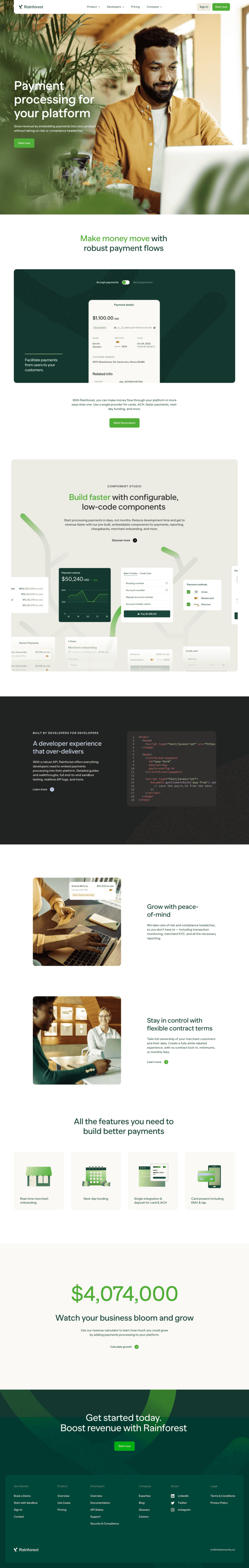 Rainforest landing page website preview