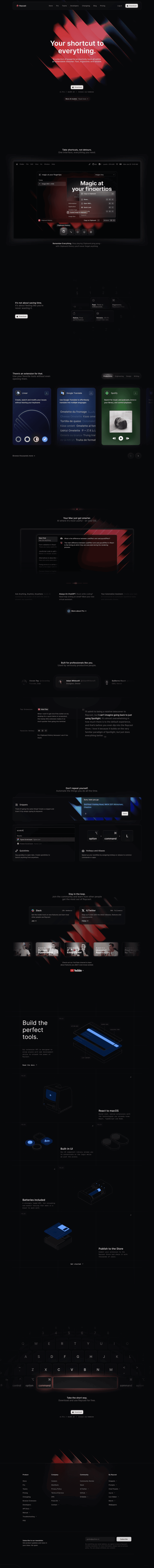 Raycast landing page full-page website screenshot