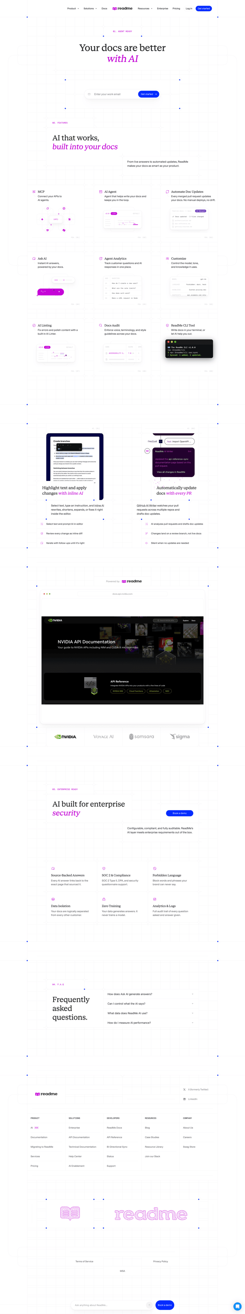 ReadMe features website preview