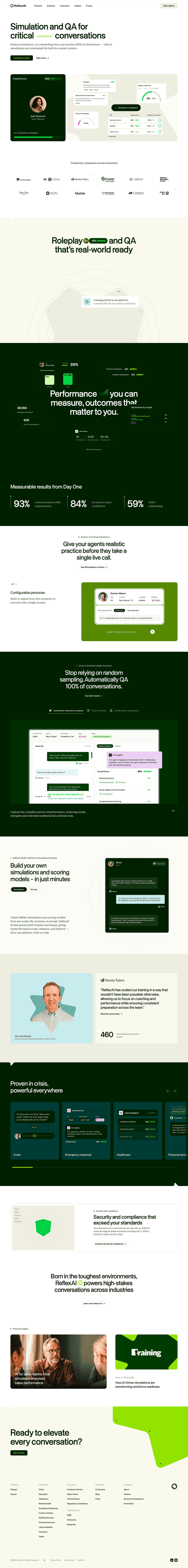 ReflexAI landing page website preview