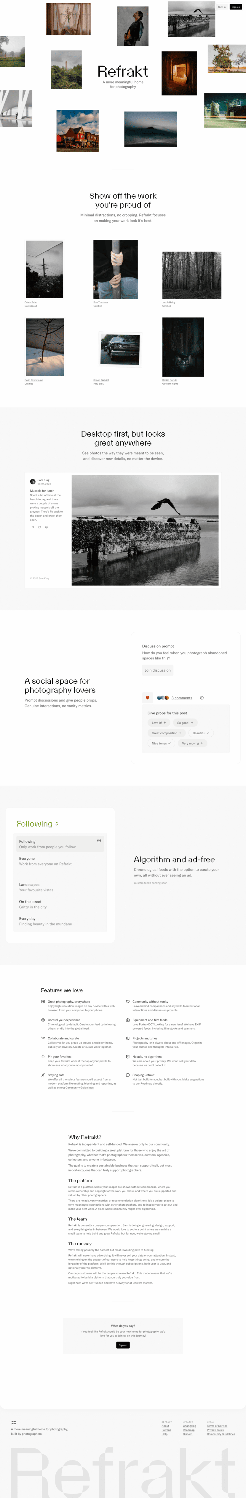 Refrakt landing page website preview