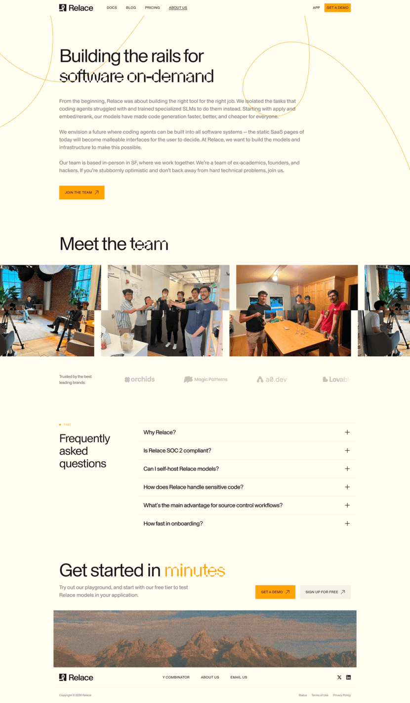 Relace about us website preview