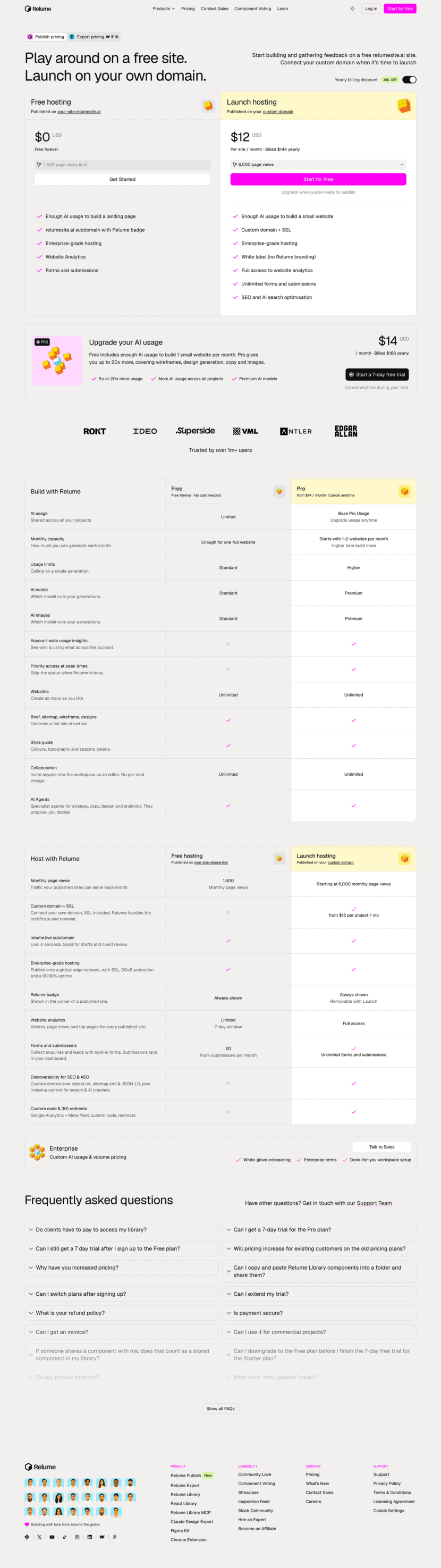 Relume pricing website preview