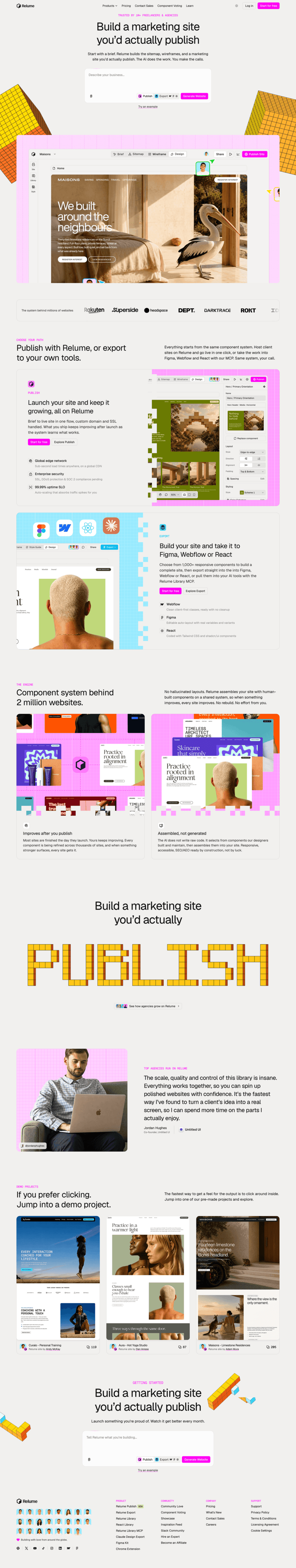 Relume landing page website preview