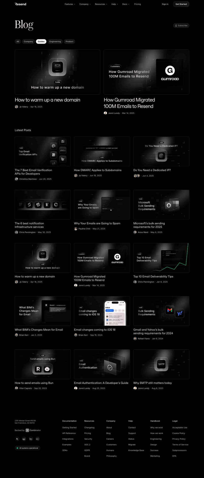 Resend blog website preview