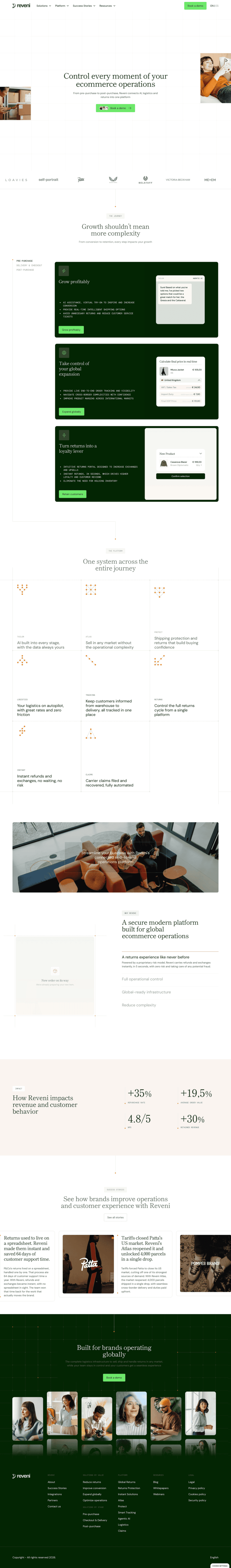 Reveni landing page website preview