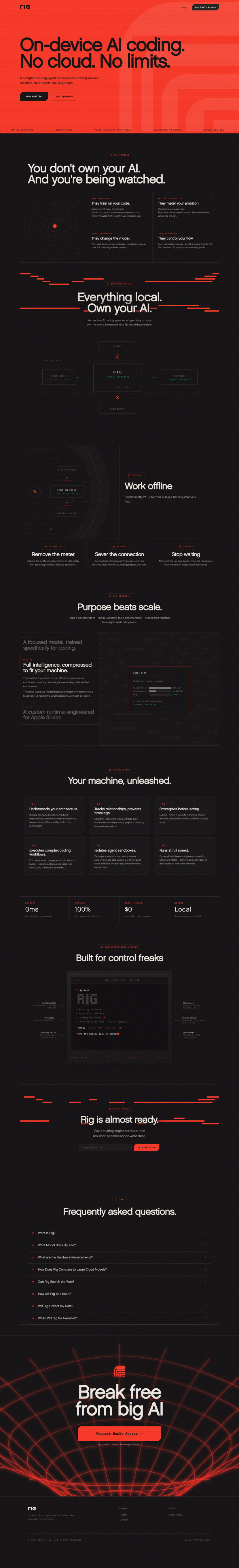 Rig landing page website preview