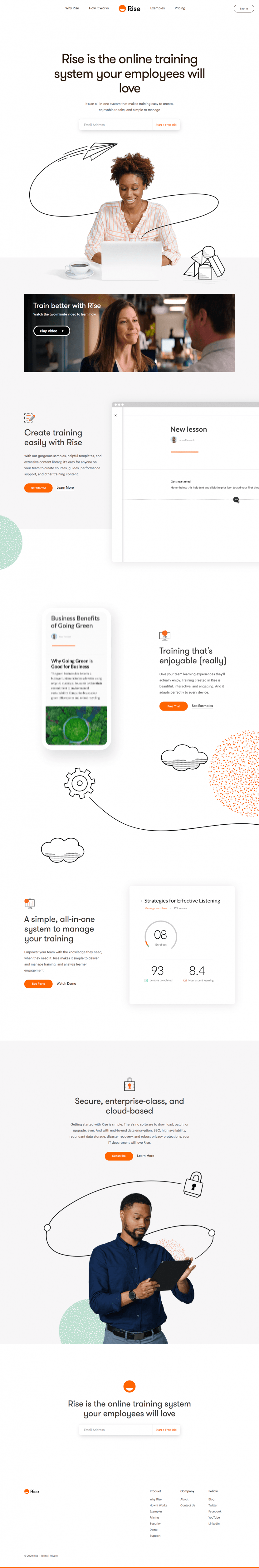 Rise landing page website preview