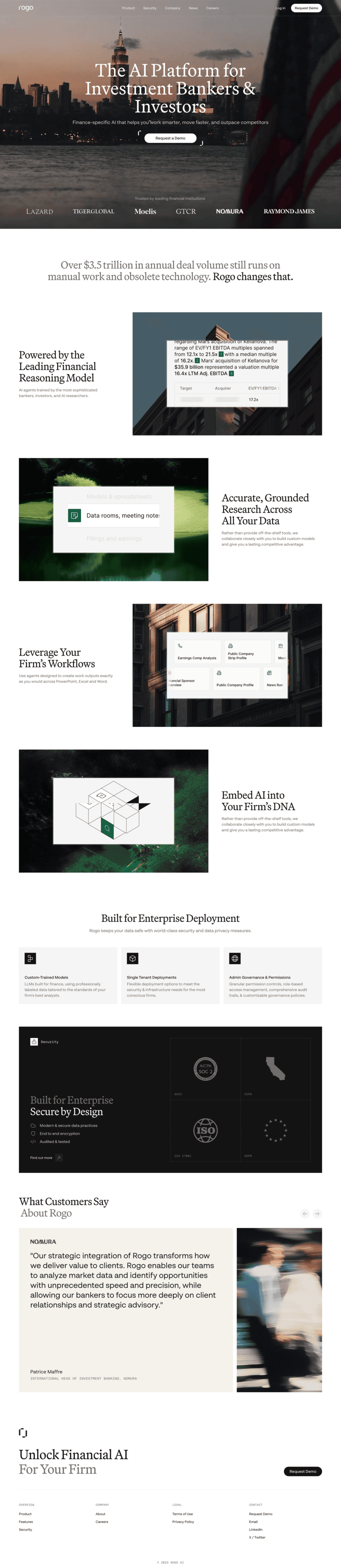 Rogo landing page website preview