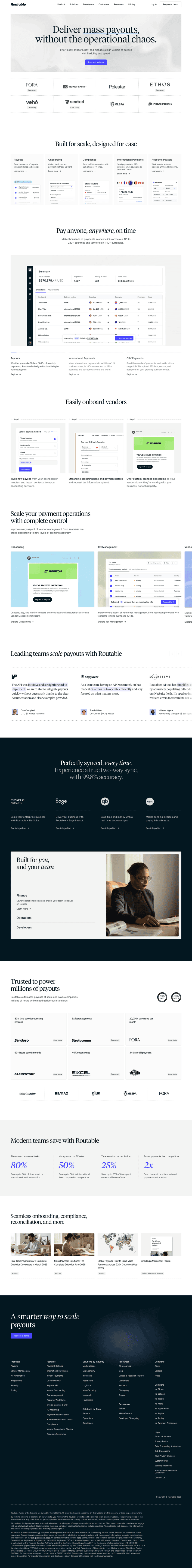 Routable landing page website preview