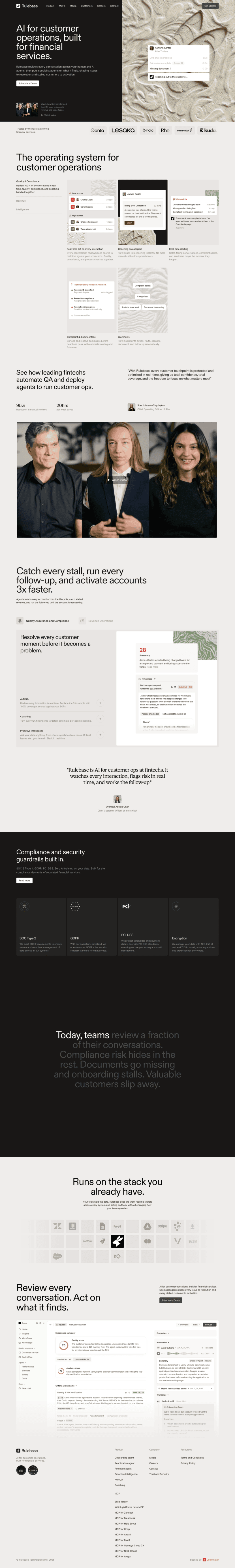 Rulebase landing page website preview