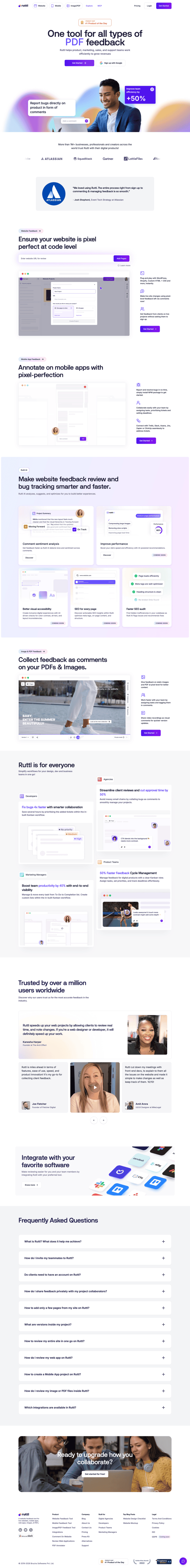 Ruttl landing page website preview