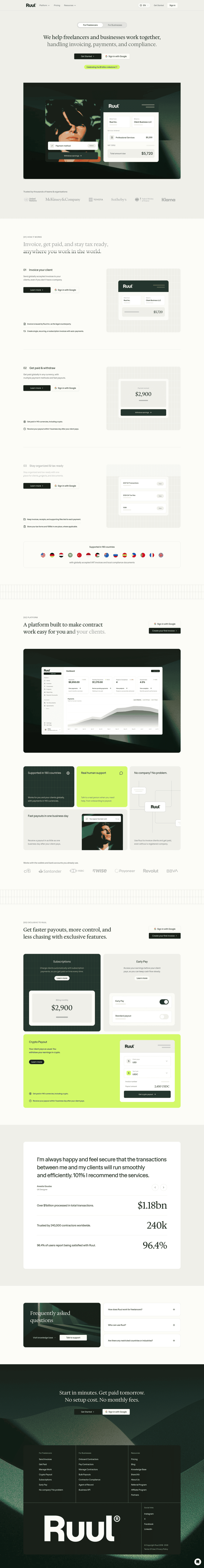 Ruul landing page website preview