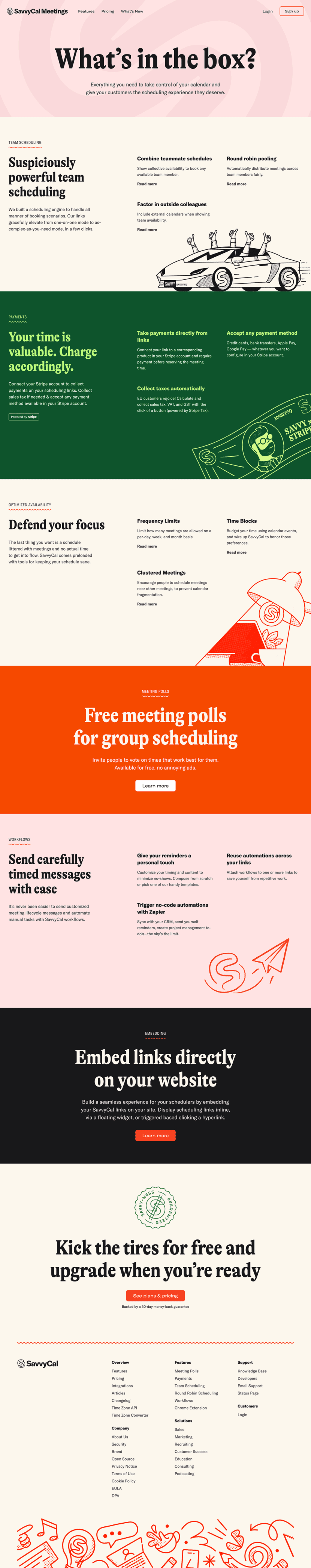 SavvyCal features website preview