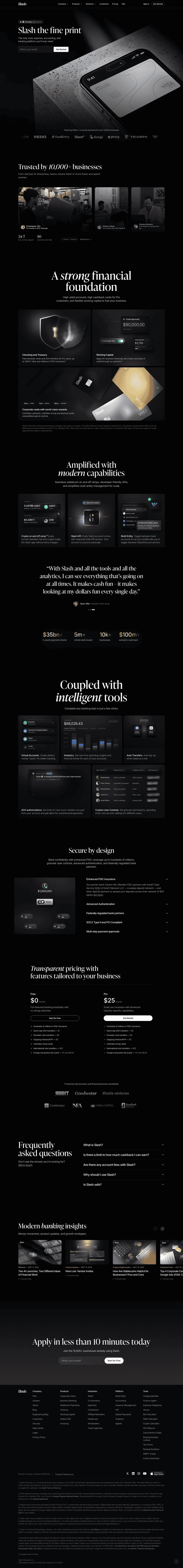 Slash landing page website preview