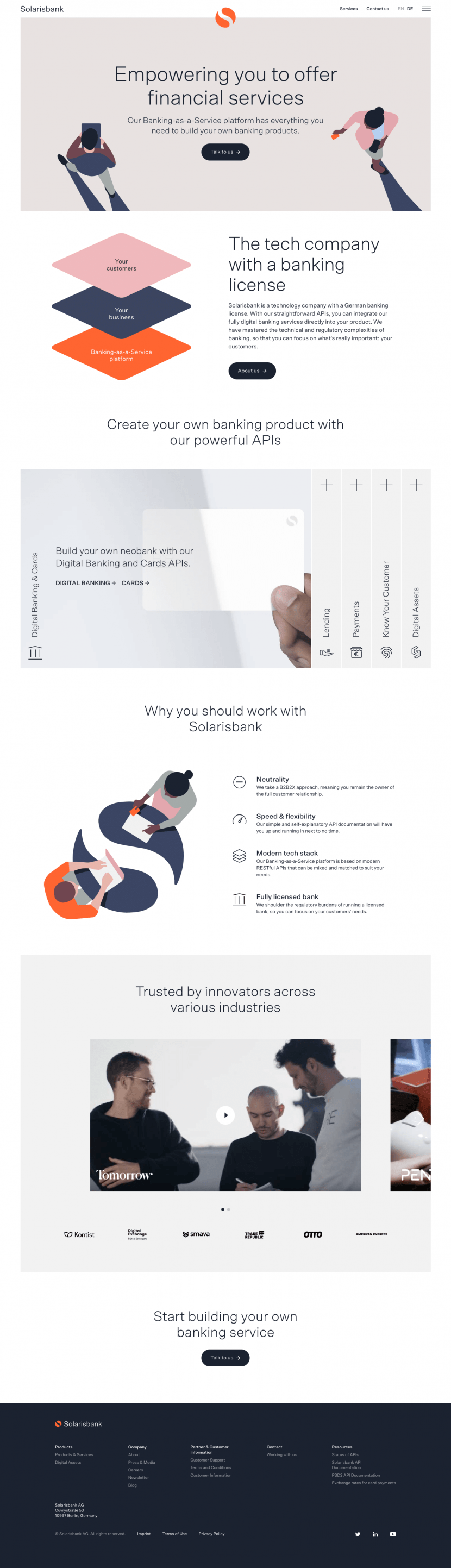 Solarisbank landing page website preview