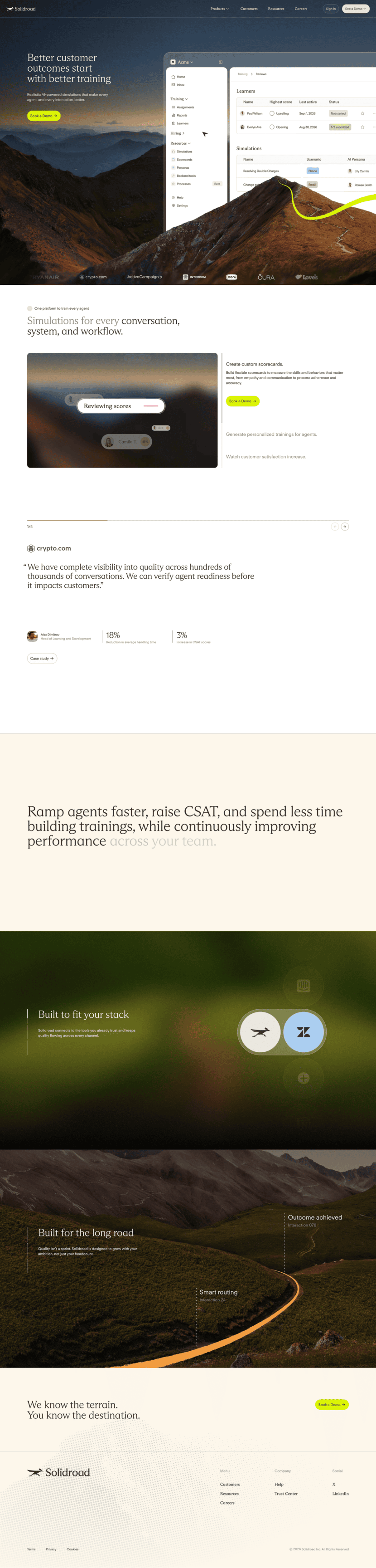 Solidroad landing page full-page website screenshot