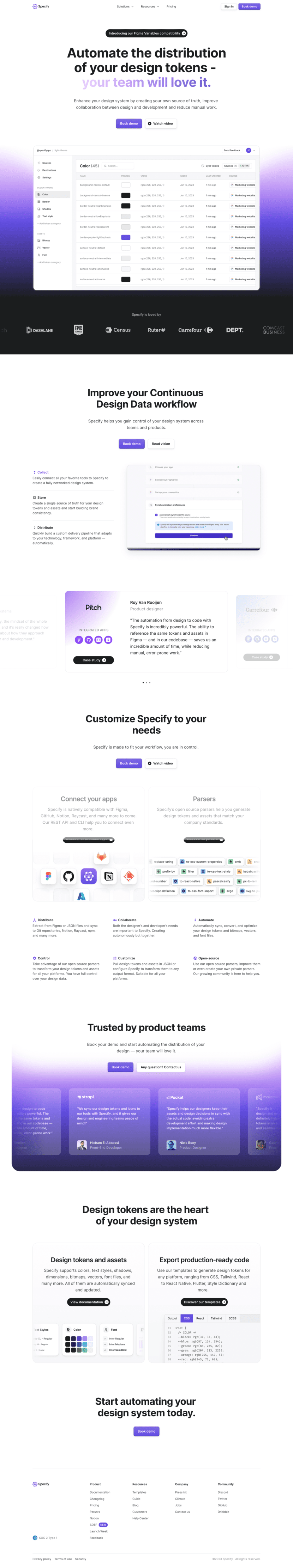 Specify landing page full-page website screenshot