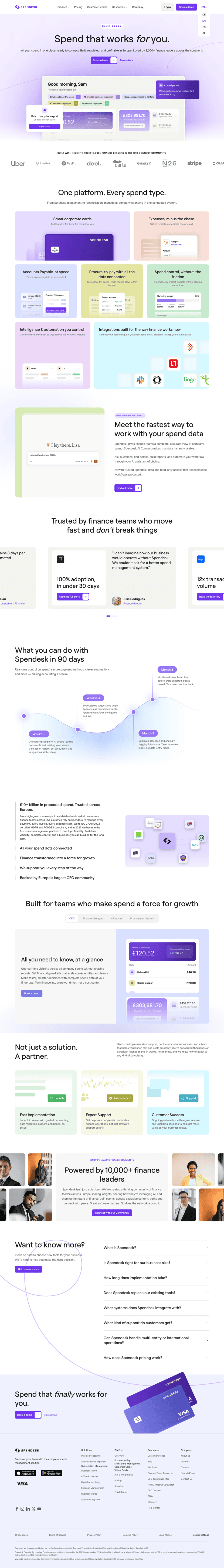 Spendesk landing page website preview