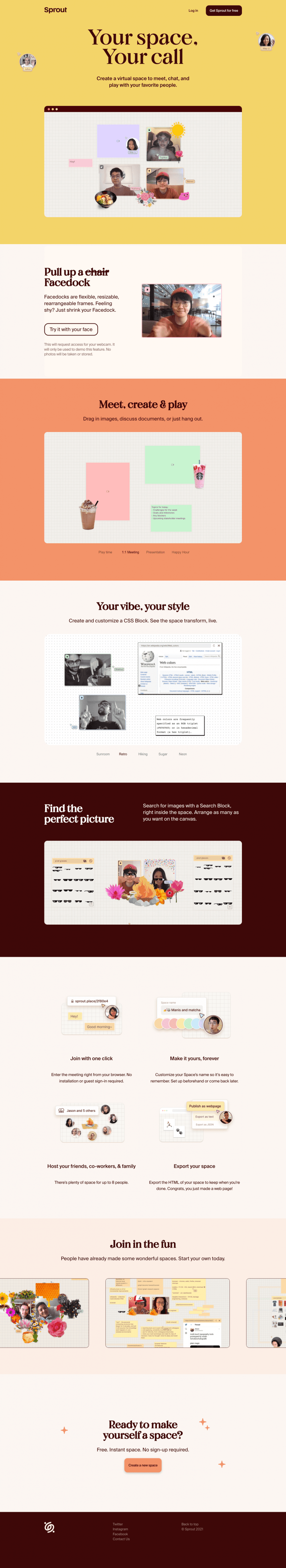 Sprout landing page website preview