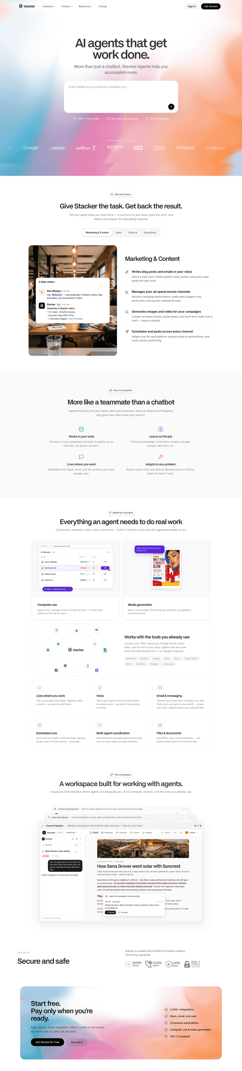 Stacker landing page website preview