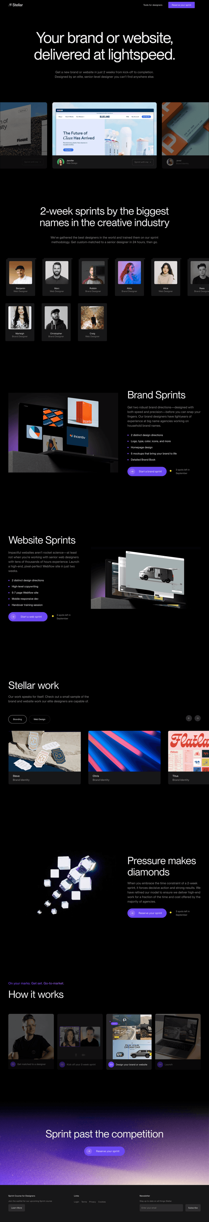 Stellar landing page website preview