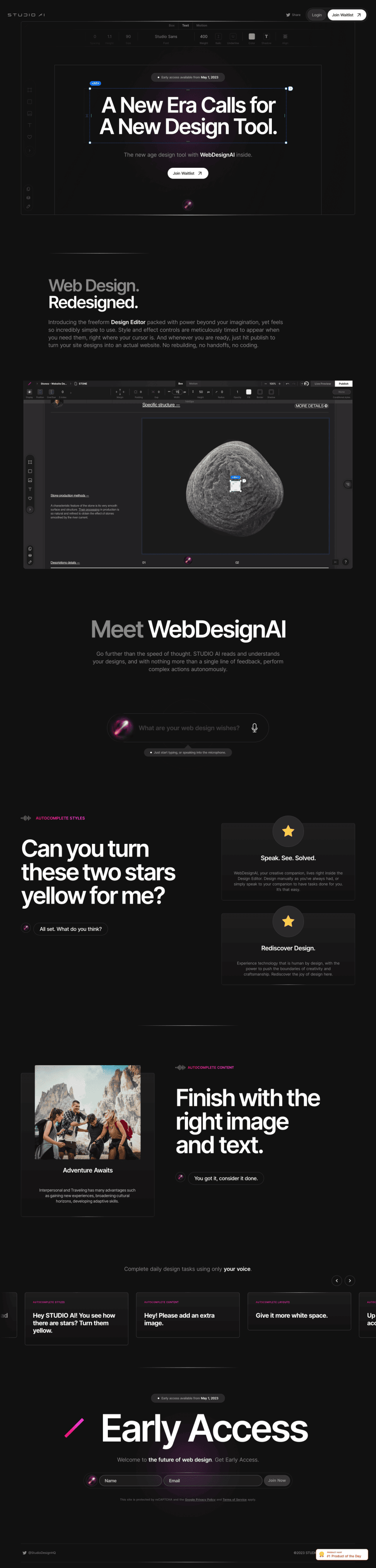 STUDIO AI landing page full-page website screenshot