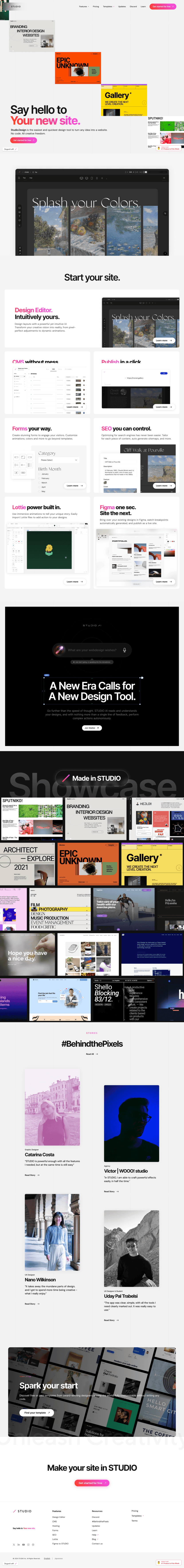 STUDIO landing page website preview