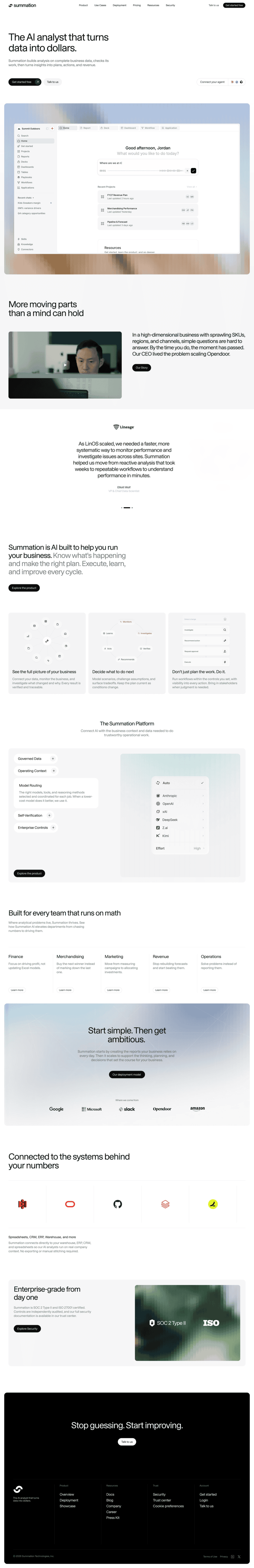 Summation landing page website preview