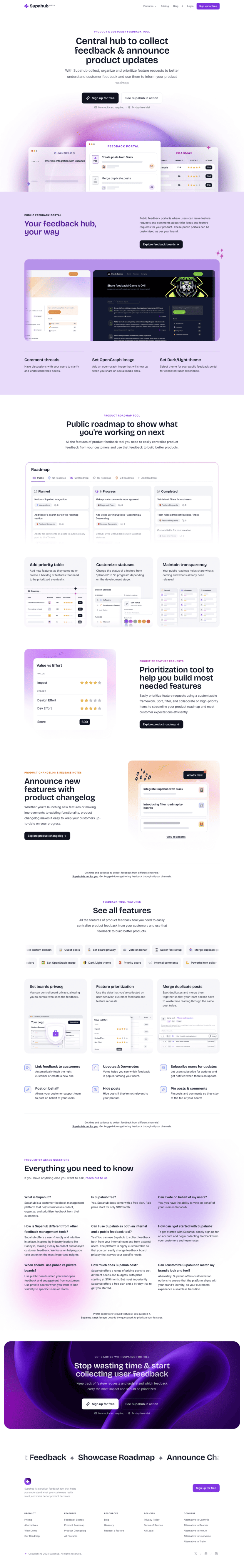 Supahub landing page website preview
