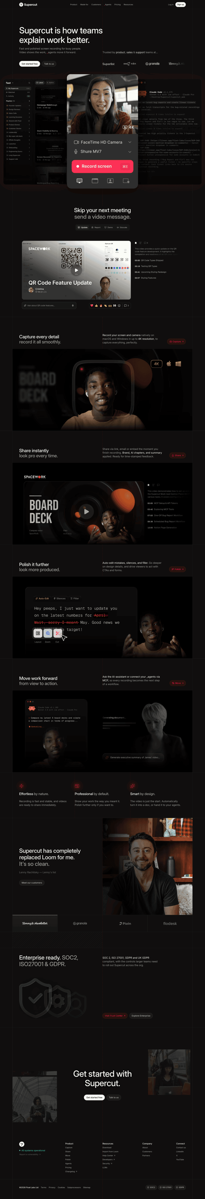 Supercut landing page website preview