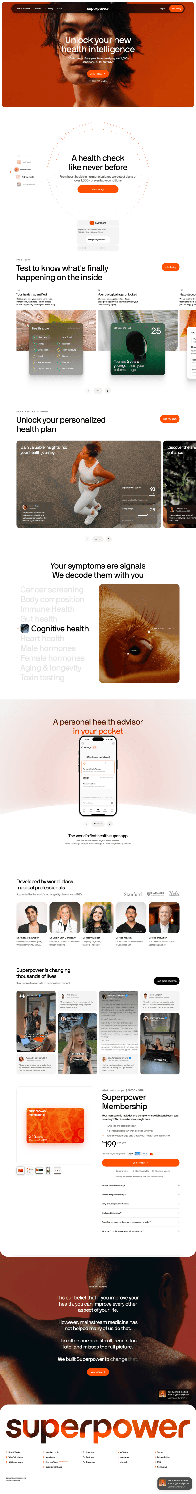 Superpower landing page full-page website screenshot