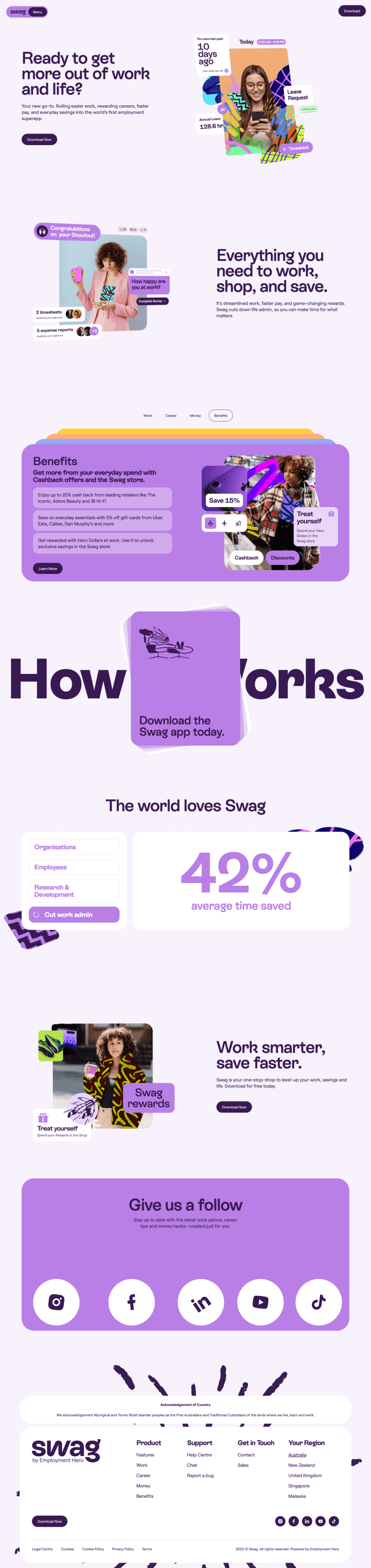 Swag landing page website preview