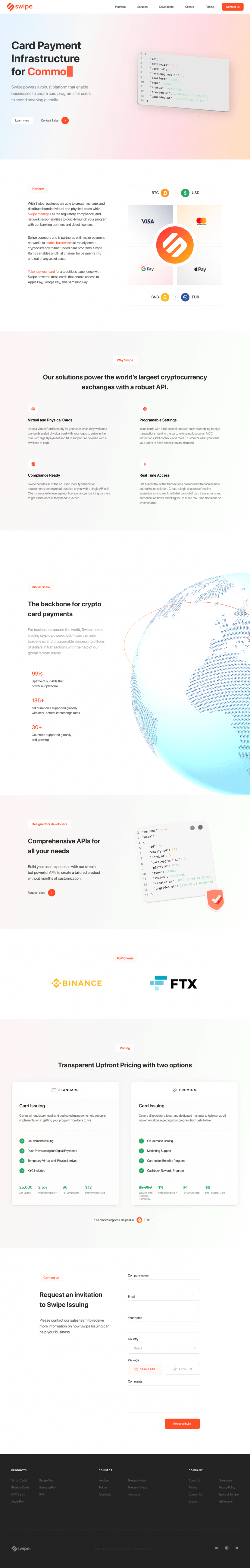 Swipe landing page website preview