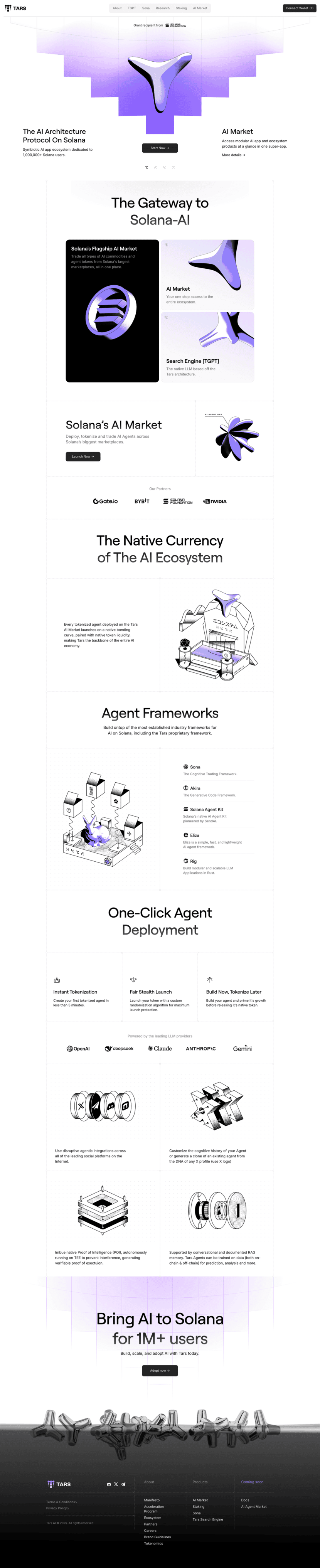 Tars landing page website preview