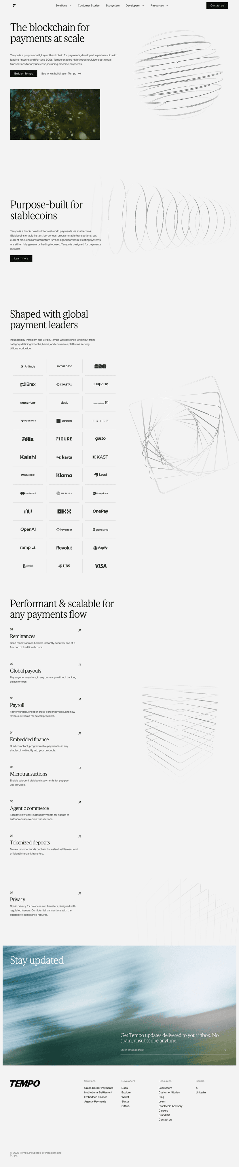 Tempo landing page website preview