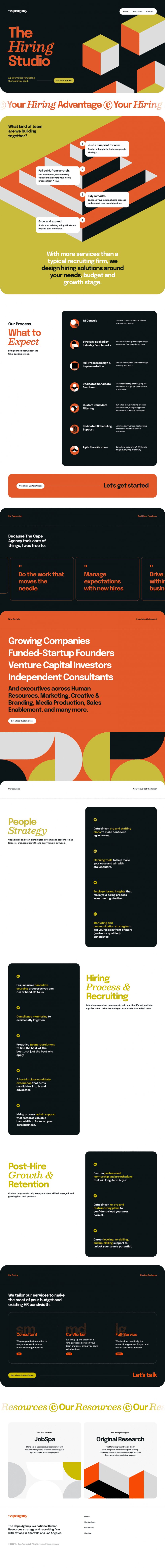 The Cape Agency landing page website preview