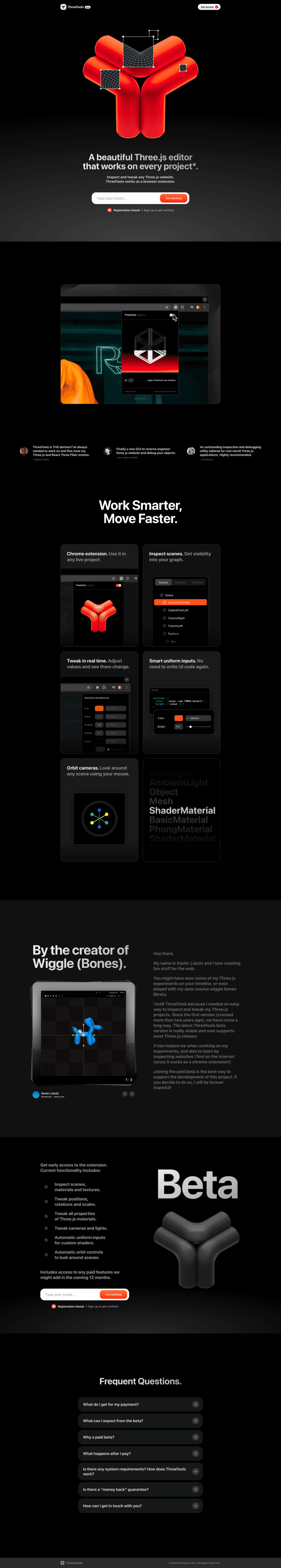 Three Tools landing page website preview