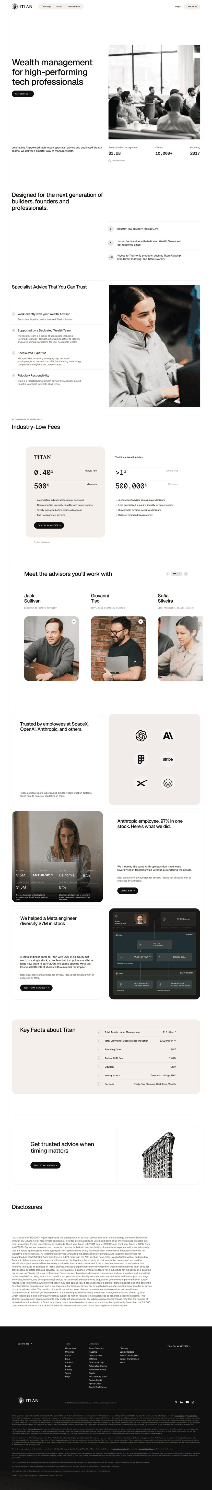 Titan landing page website preview
