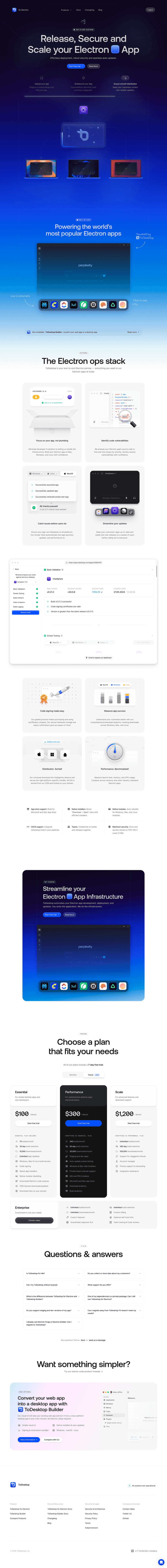 ToDesktop landing page website preview