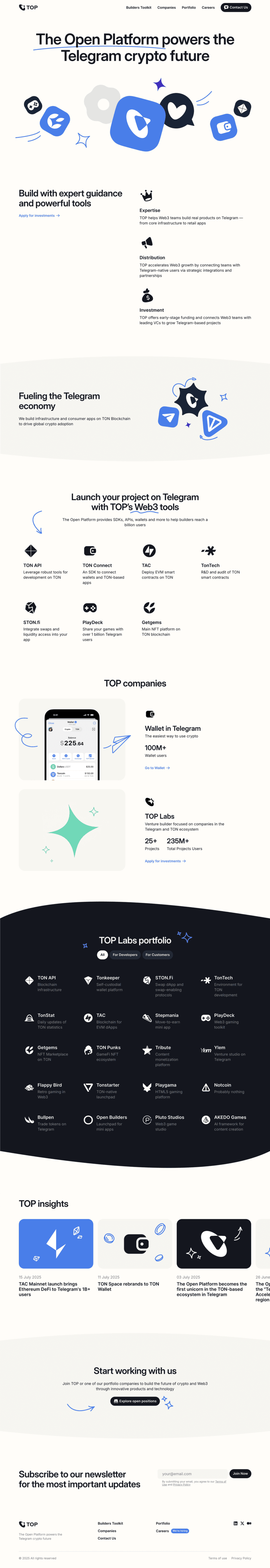 TOP landing page website preview