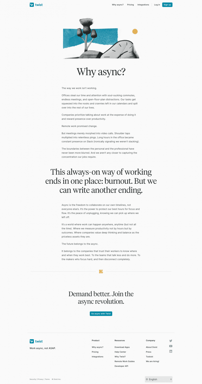 Twist features website preview