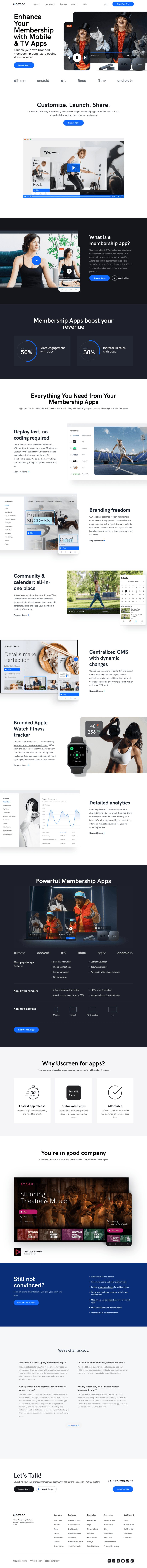 Uscreen features website preview